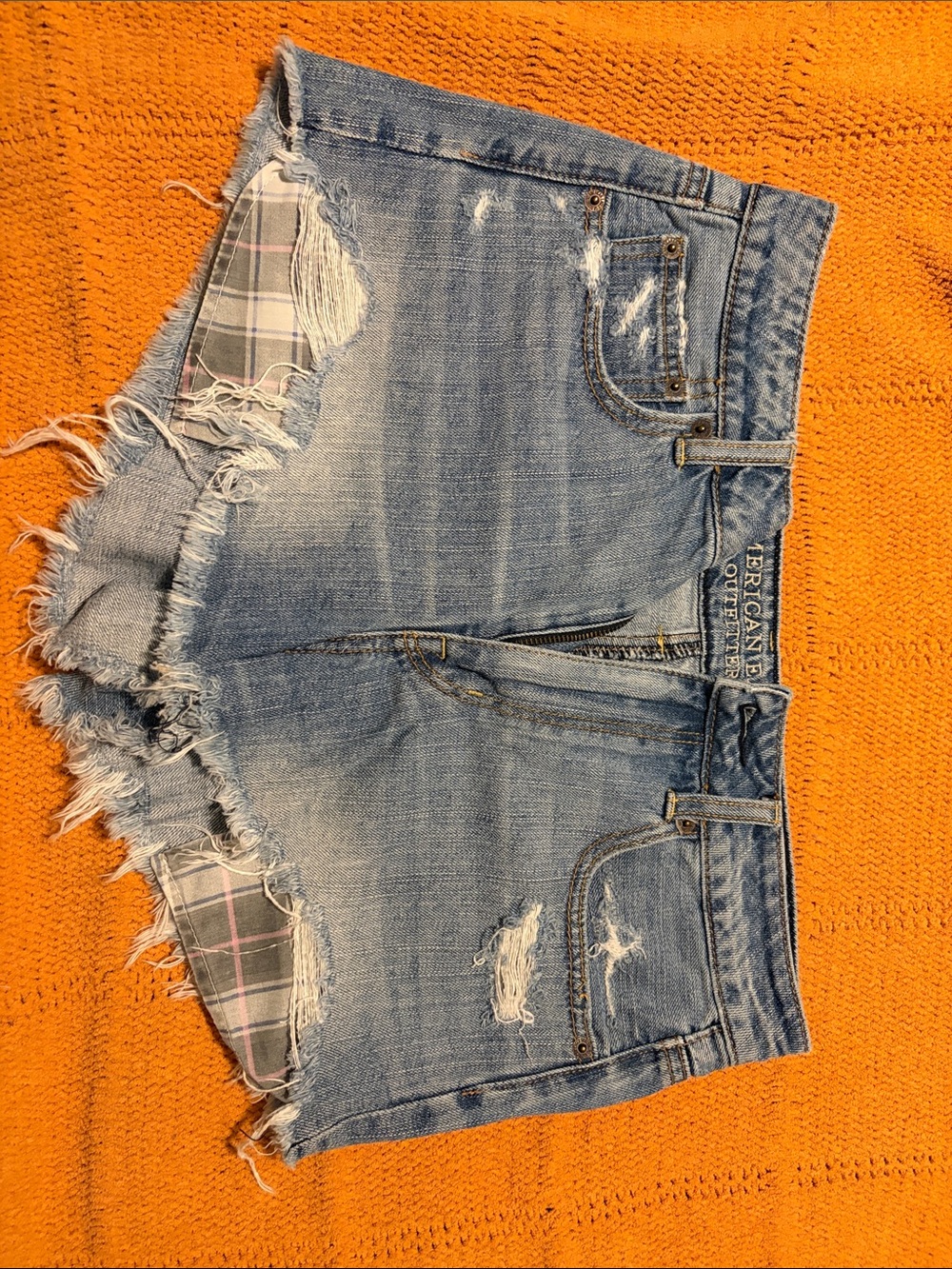 American Eagle Outfitters Distressed Light Blue Denim Cutoff Shorts